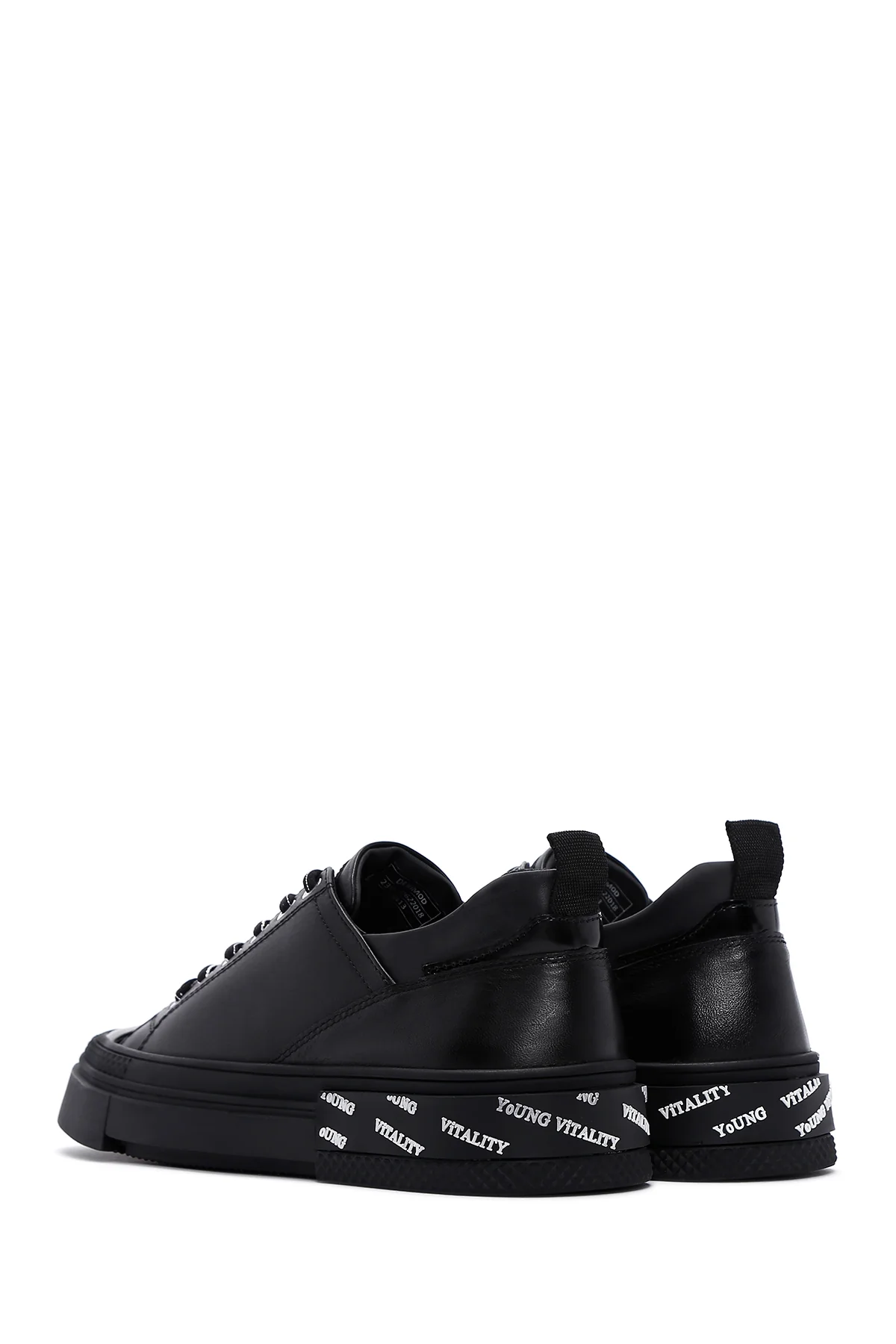 Erkek Siyah Deri Sneaker - Image 5