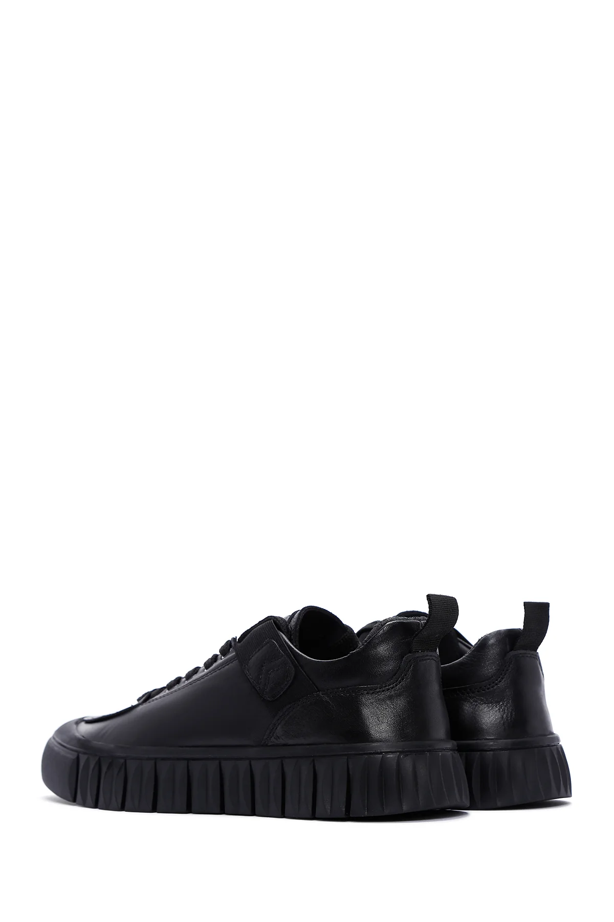 Erkek Siyah Deri Sneaker - Image 5