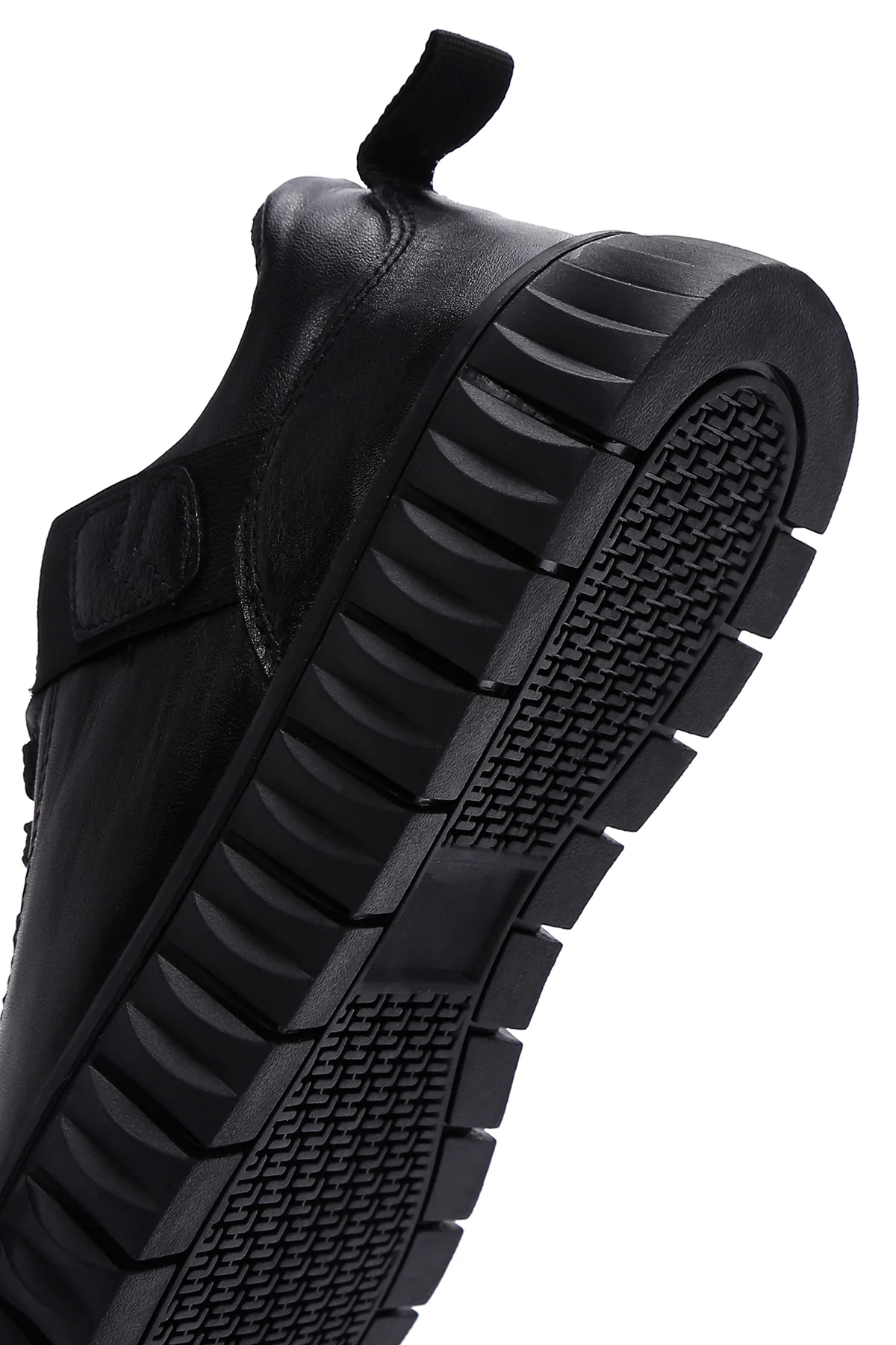 Erkek Siyah Deri Sneaker - Image 8