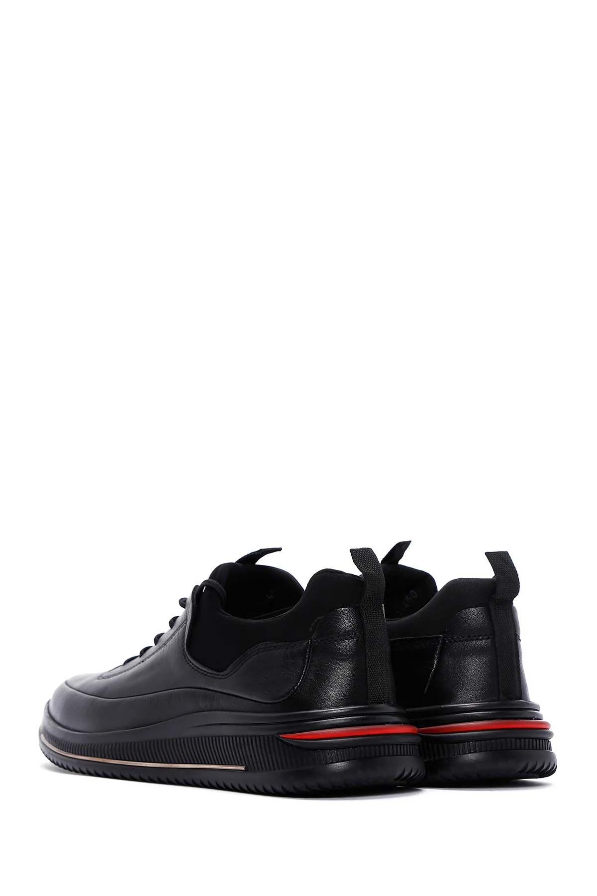 Erkek Siyah Deri Sneaker - Image 5