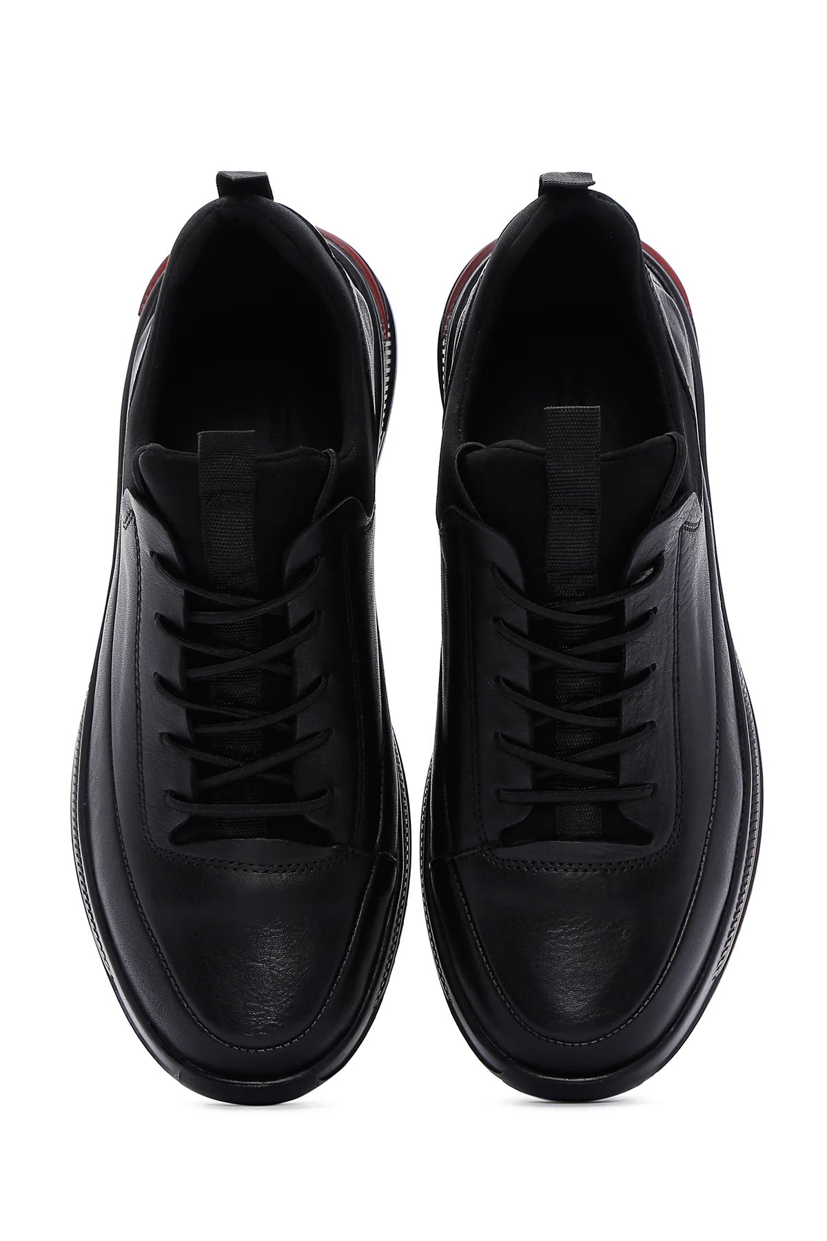 Erkek Siyah Deri Sneaker - Image 6