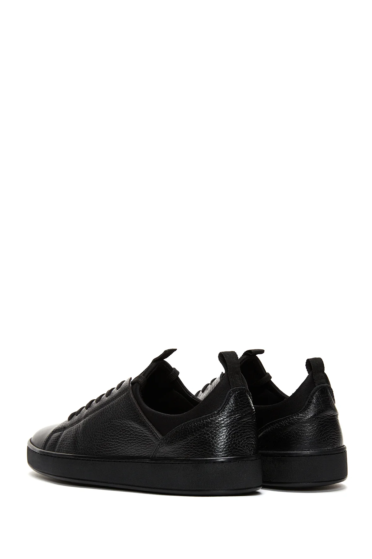 Erkek Siyah Deri Sneaker - Image 5