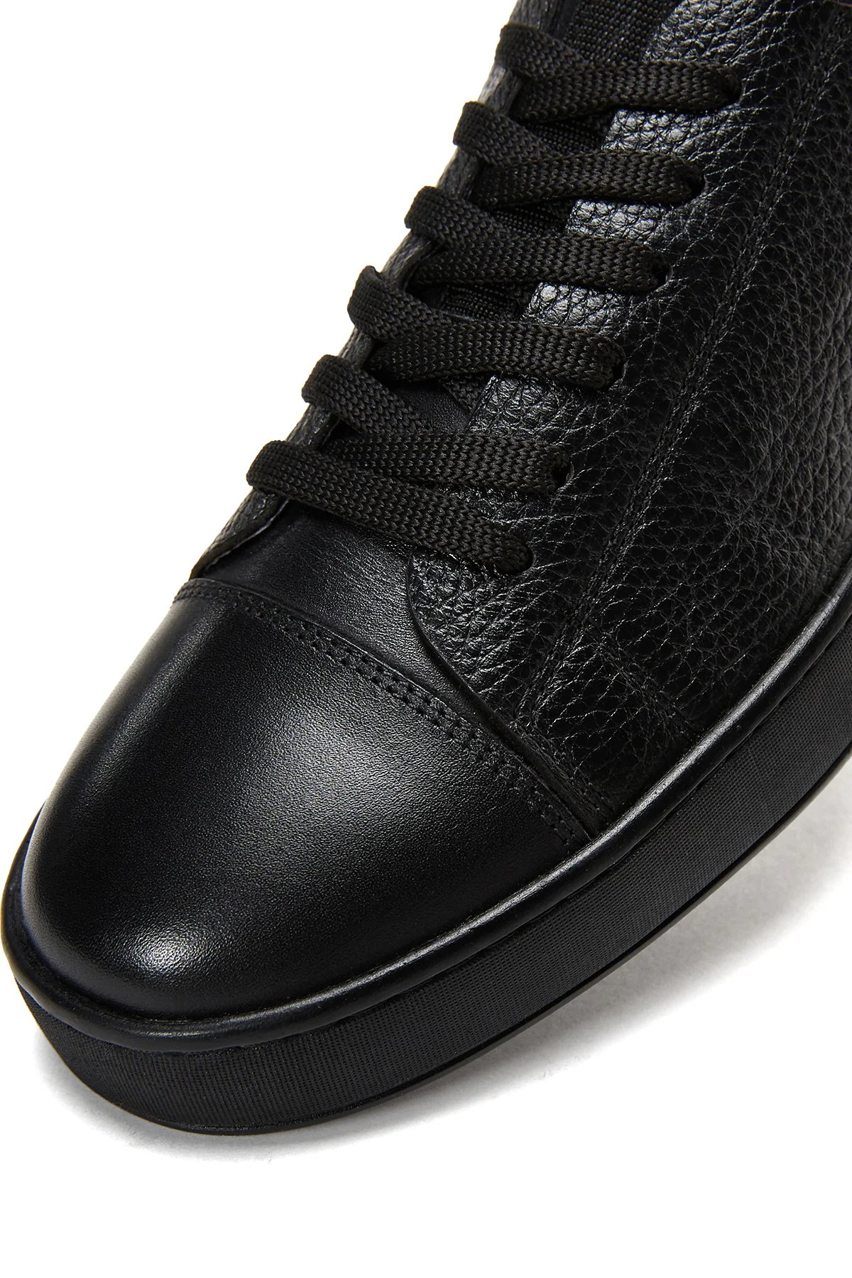 Erkek Siyah Deri Sneaker - Image 7