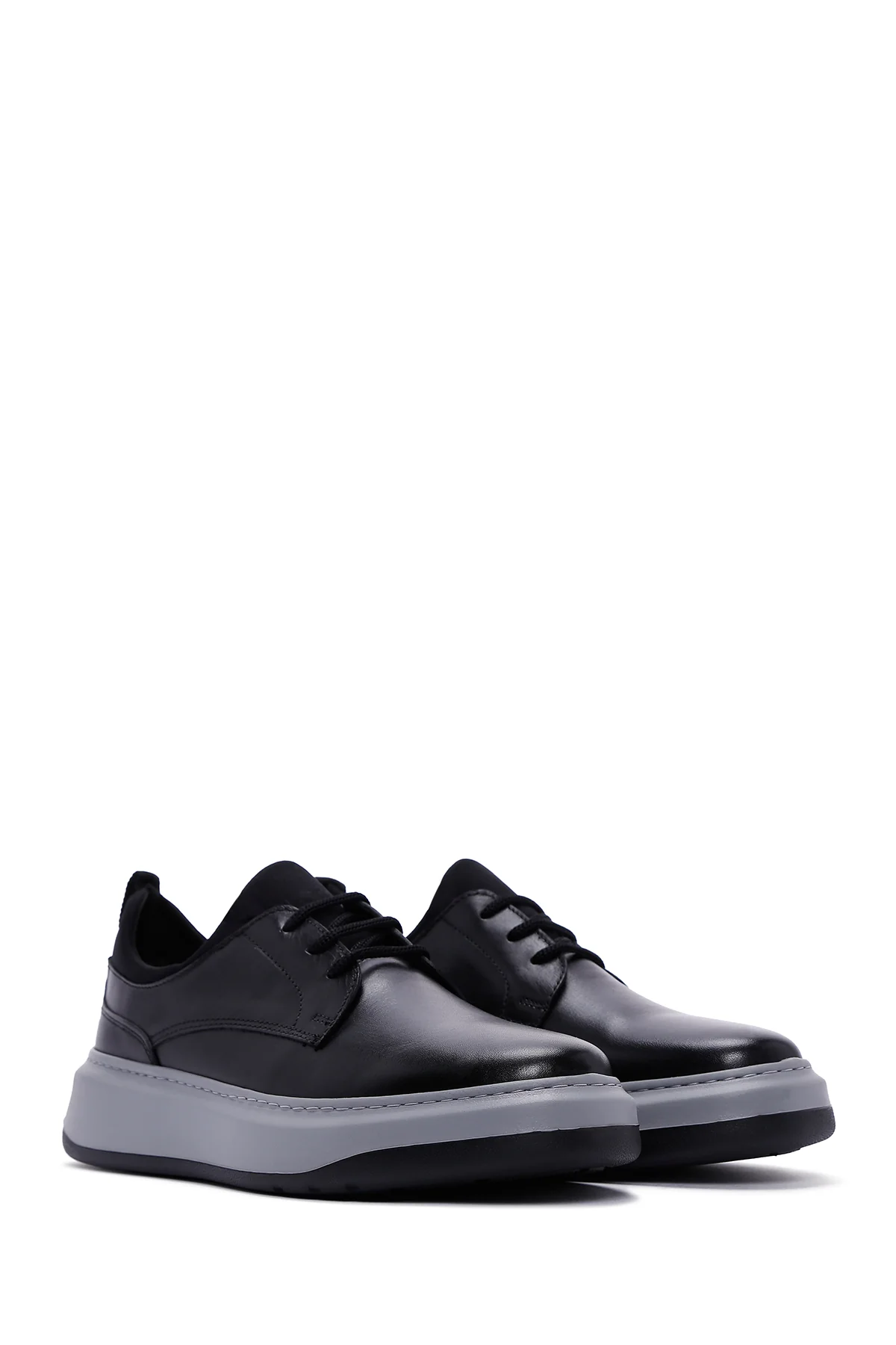 Erkek Siyah Deri Sneaker - Image 3