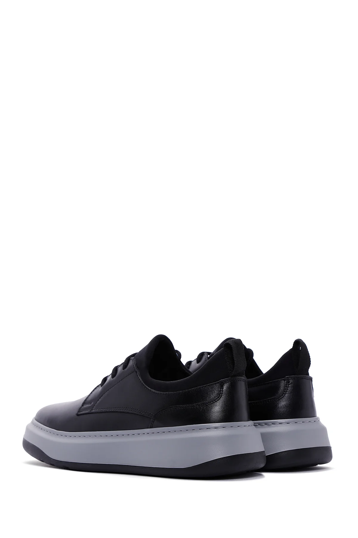 Erkek Siyah Deri Sneaker - Image 5