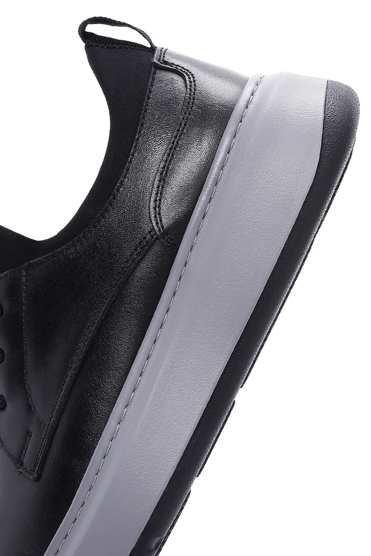 Erkek Siyah Deri Sneaker - Image 7