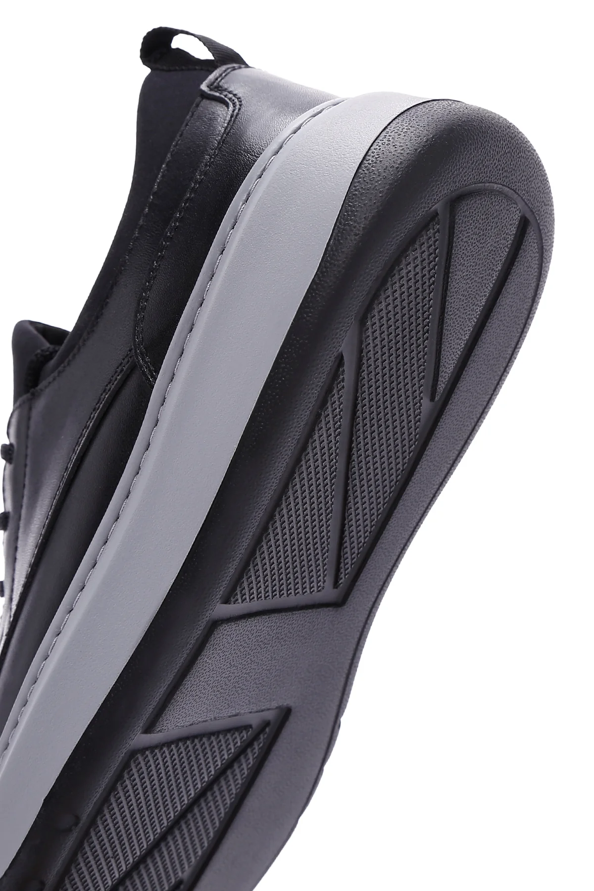 Erkek Siyah Deri Sneaker - Image 8
