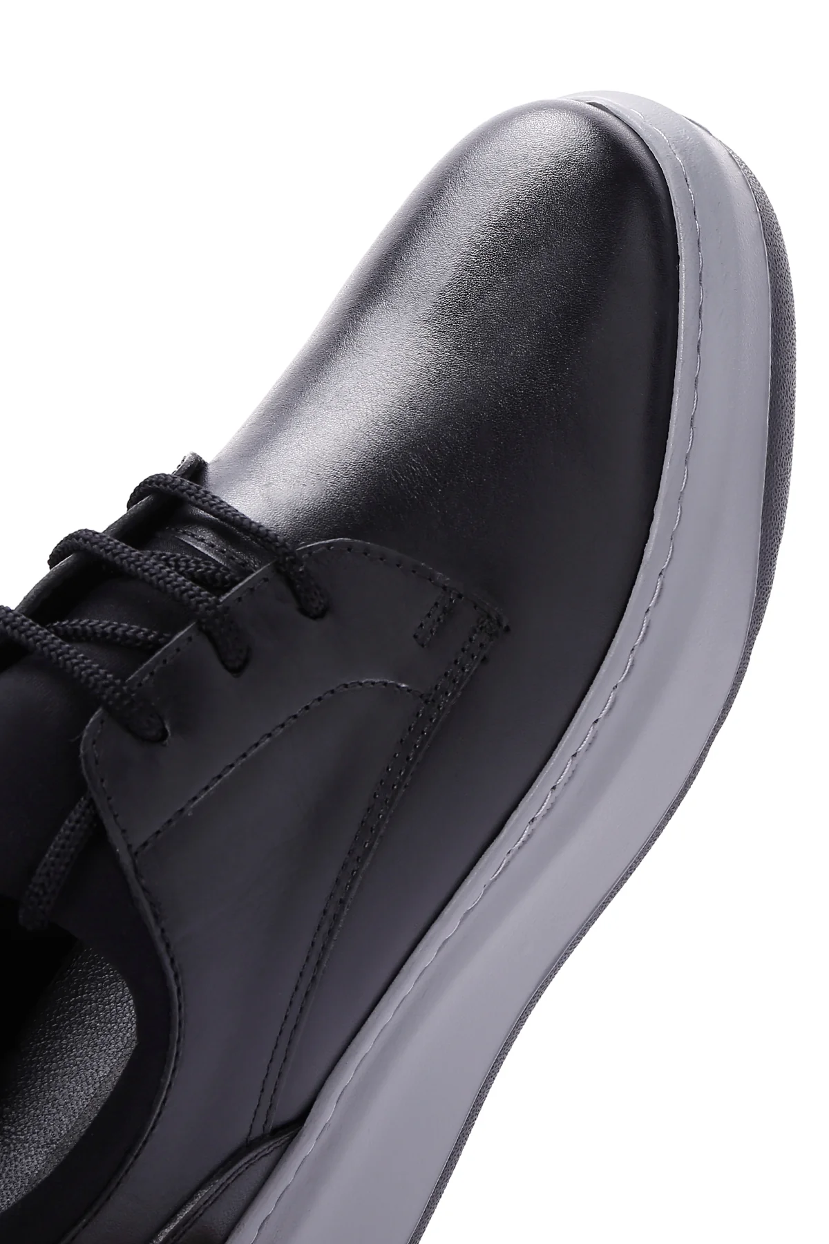 Erkek Siyah Deri Sneaker - Image 9