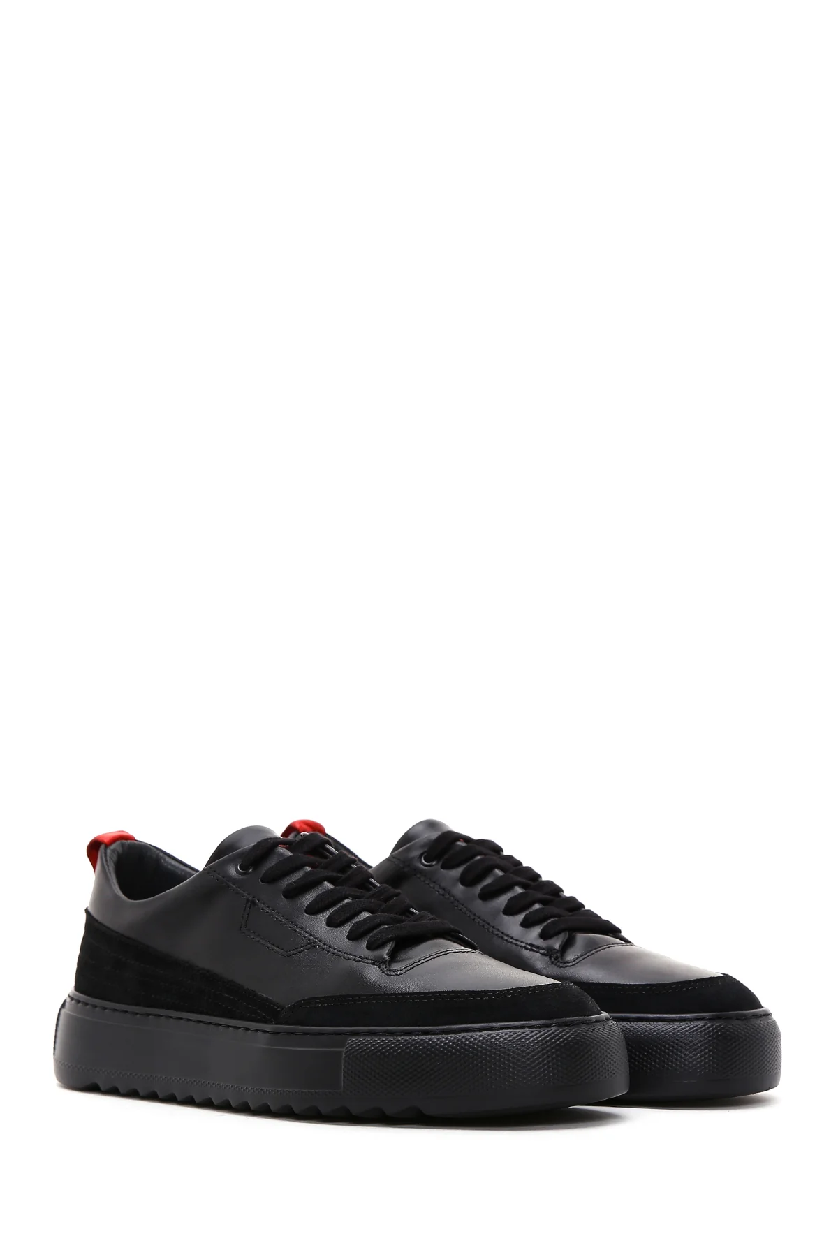 Erkek Siyah Deri Sneaker - Image 3