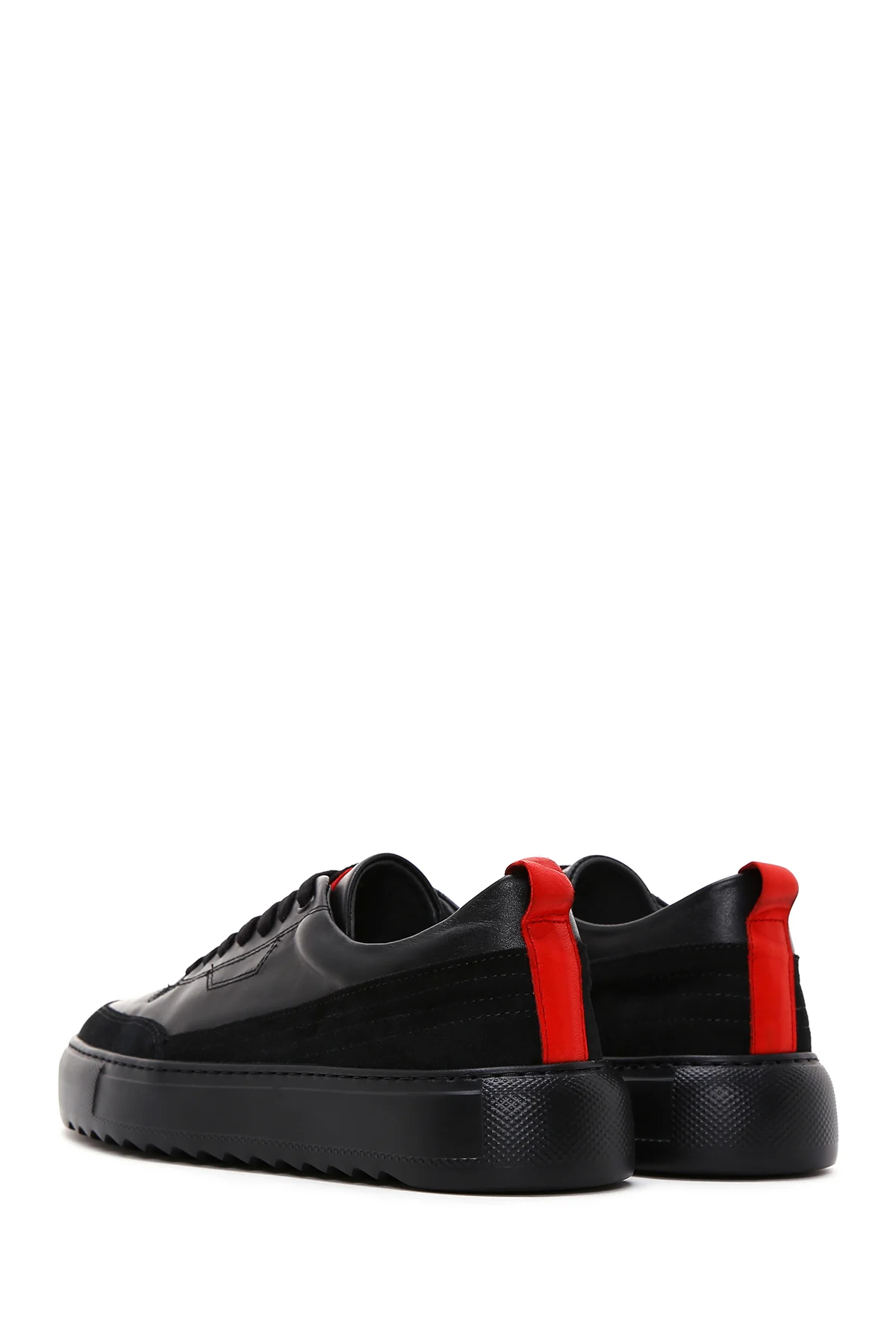 Erkek Siyah Deri Sneaker - Image 5