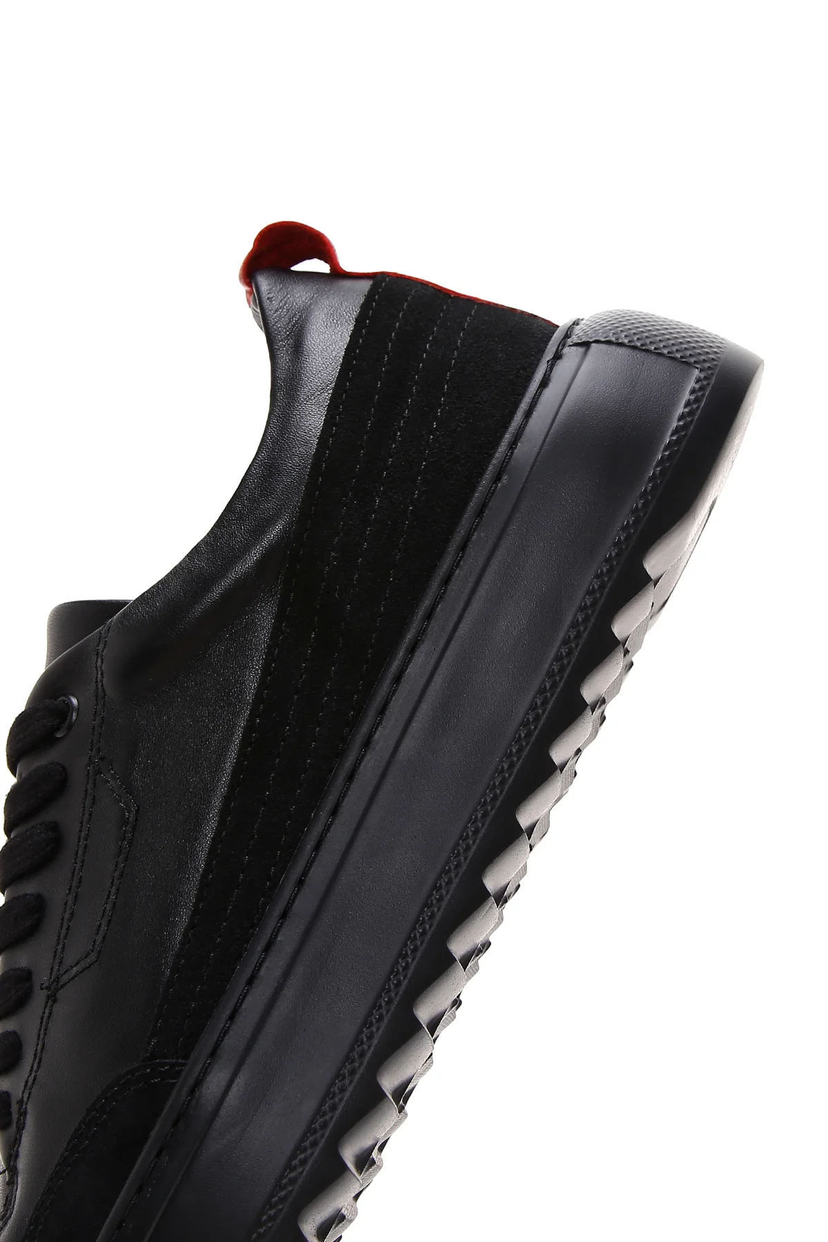 Erkek Siyah Deri Sneaker - Image 7