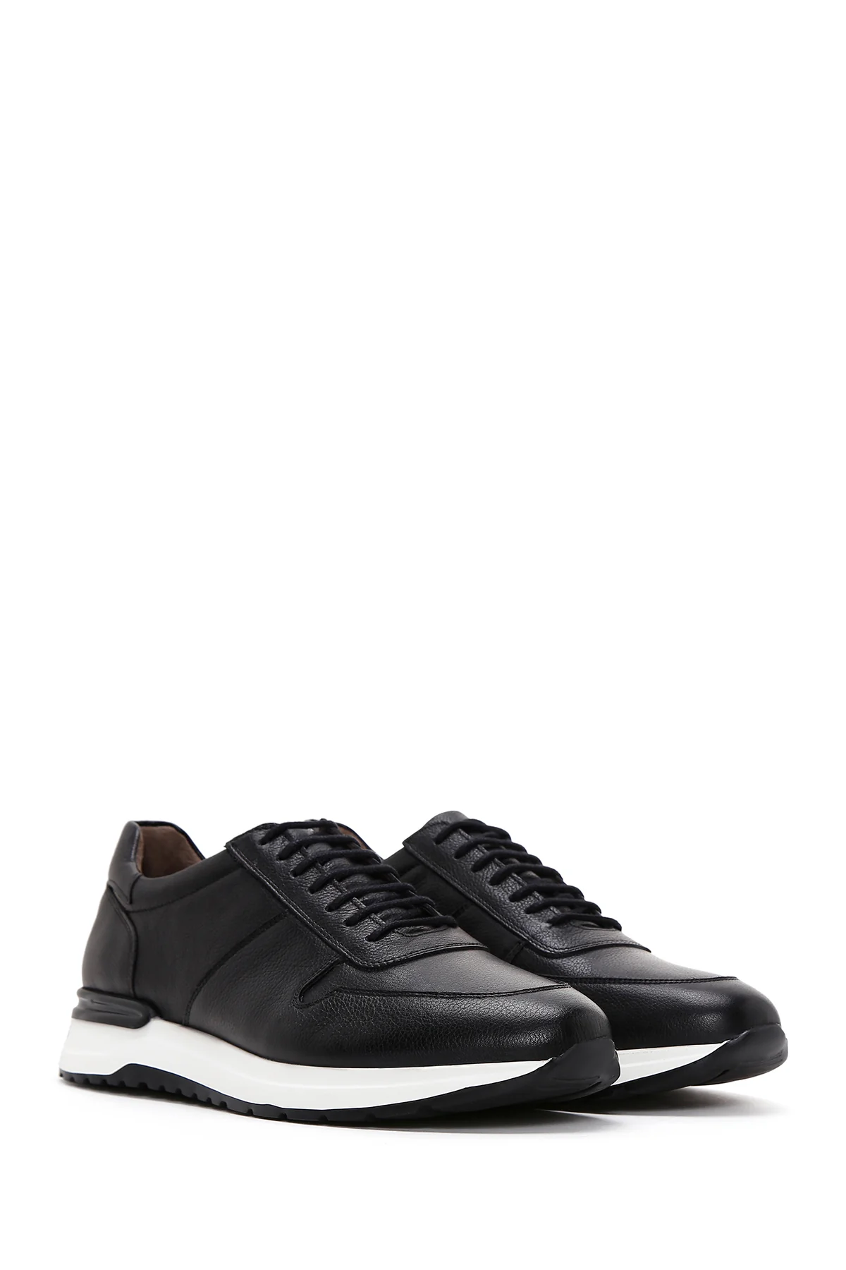 Erkek Siyah Deri Sneaker - Image 3