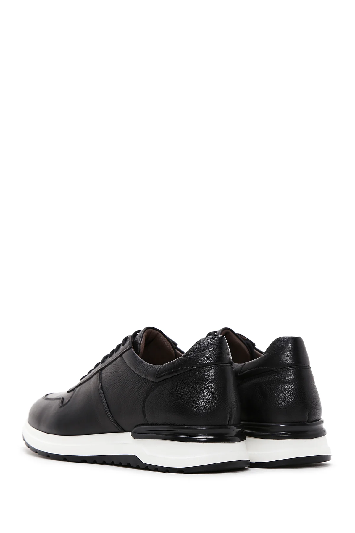 Erkek Siyah Deri Sneaker - Image 5