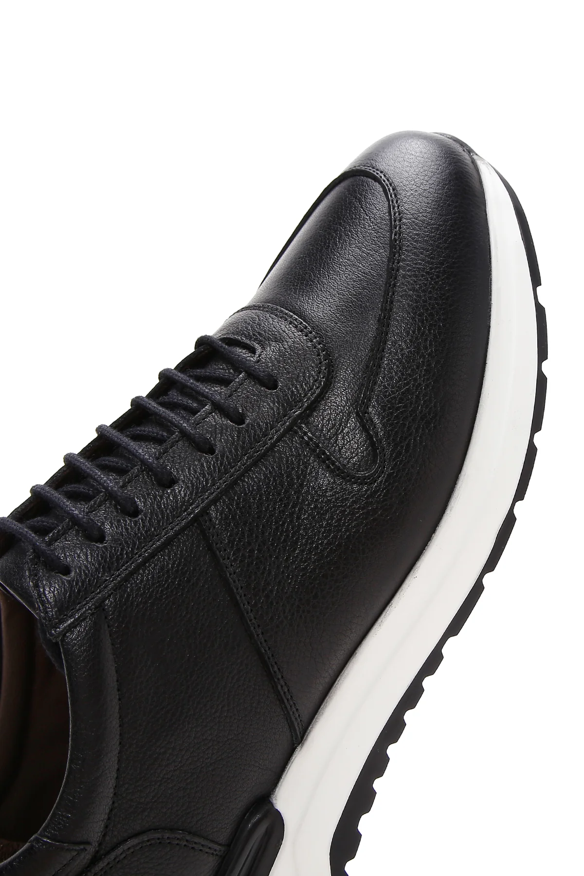 Erkek Siyah Deri Sneaker - Image 9