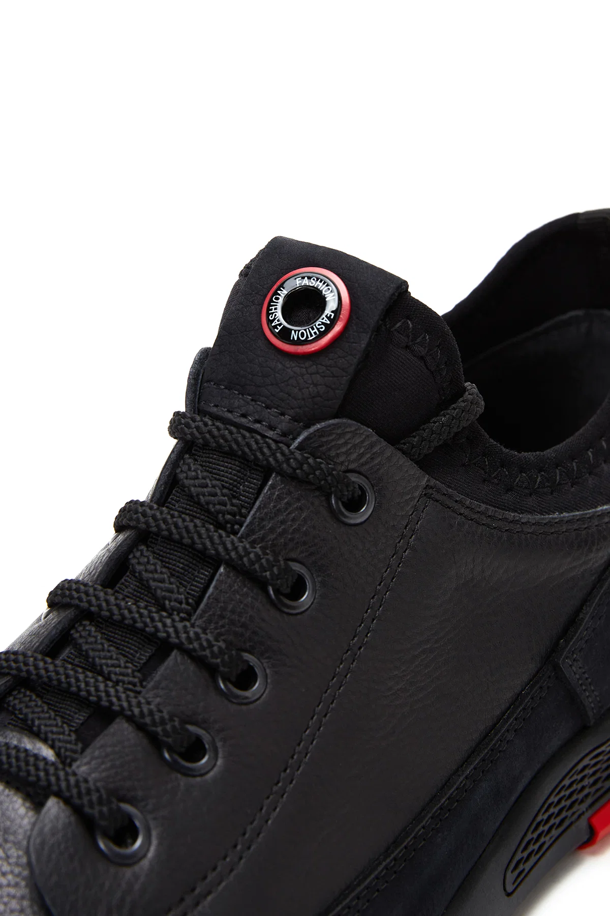 Erkek Siyah Deri Sneaker - Image 7