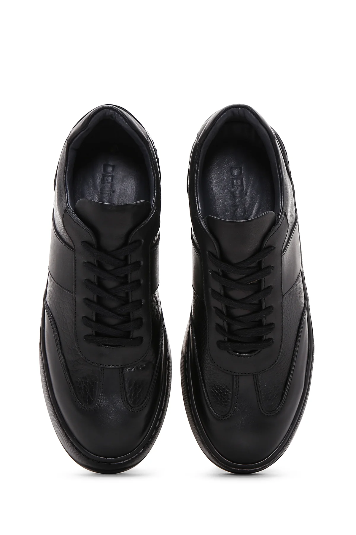 Erkek Siyah Deri Sneaker - Image 6