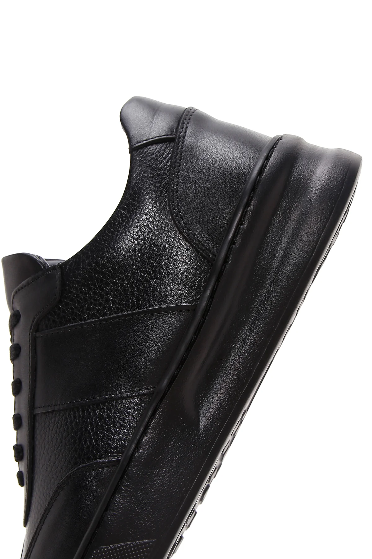 Erkek Siyah Deri Sneaker - Image 7