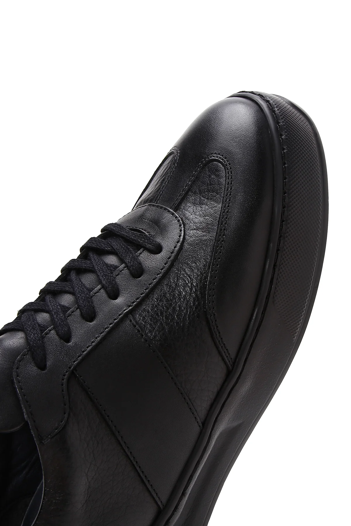 Erkek Siyah Deri Sneaker - Image 9
