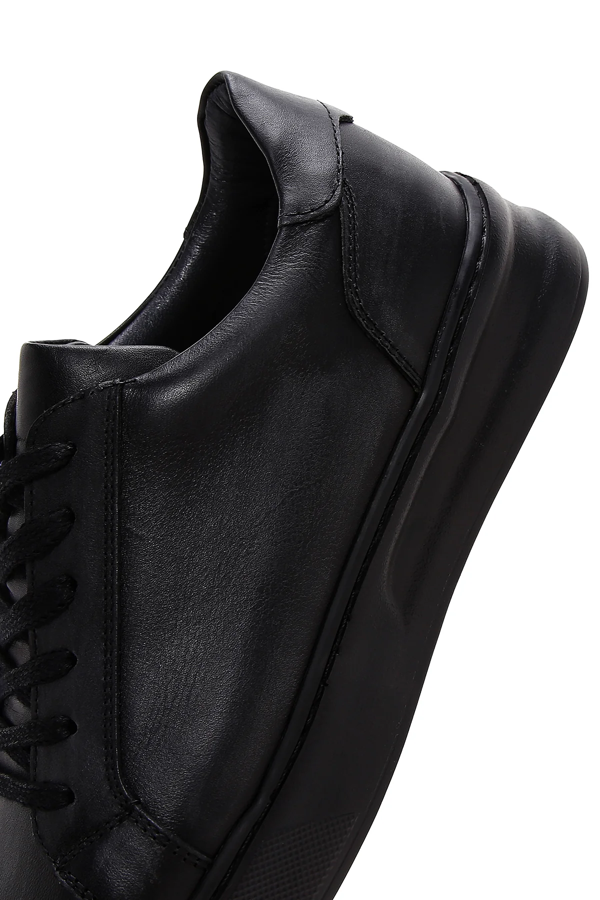 Erkek Siyah Deri Sneaker - Image 7