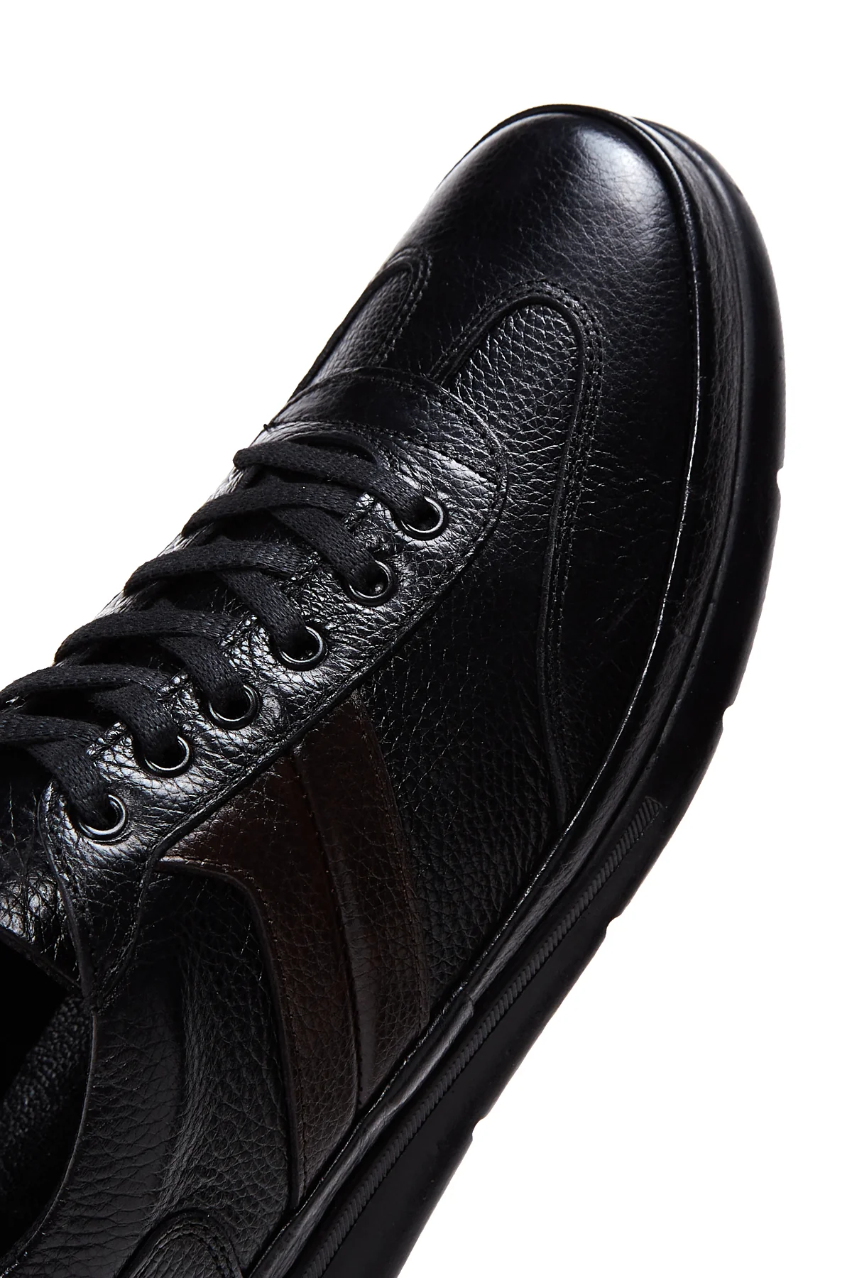 Erkek Siyah Deri Sneaker - Image 8