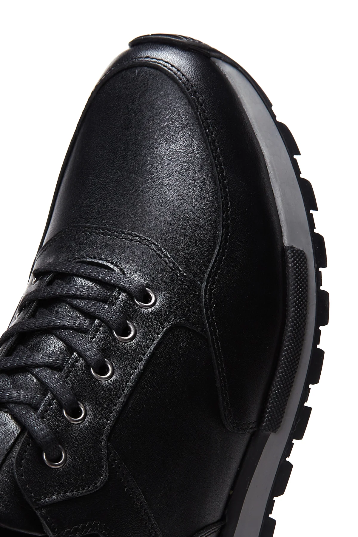 Erkek Siyah Deri Sneaker - Image 9