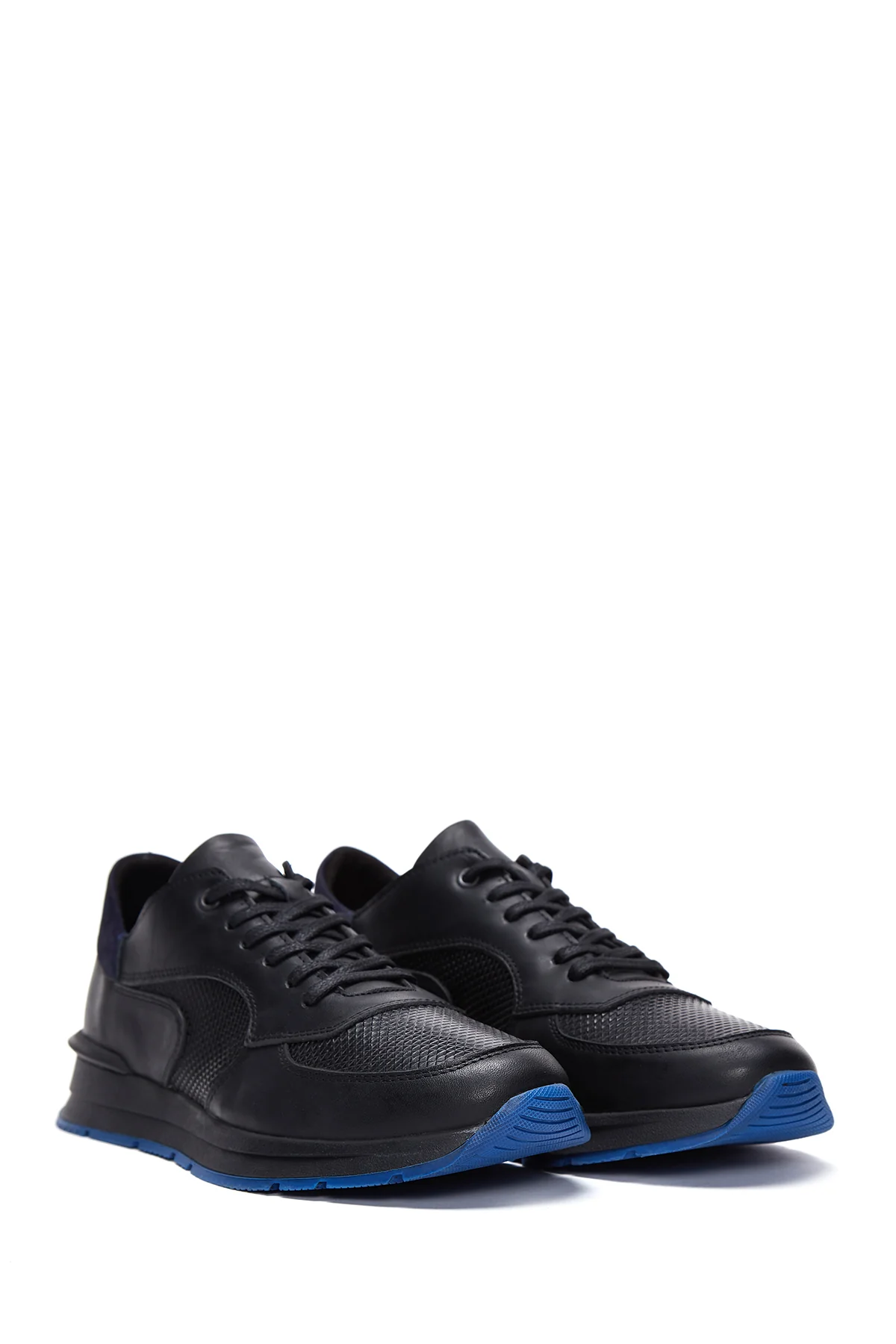 Erkek Siyah Deri Sneaker - Image 3