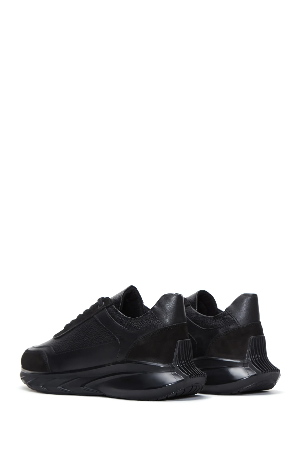 Erkek Siyah Deri Sneaker - Image 5