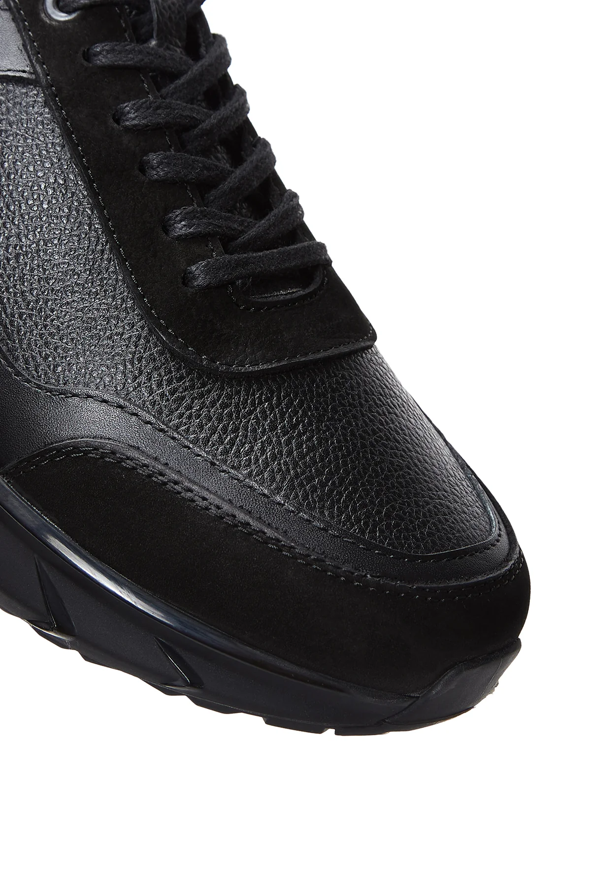 Erkek Siyah Deri Sneaker - Image 7