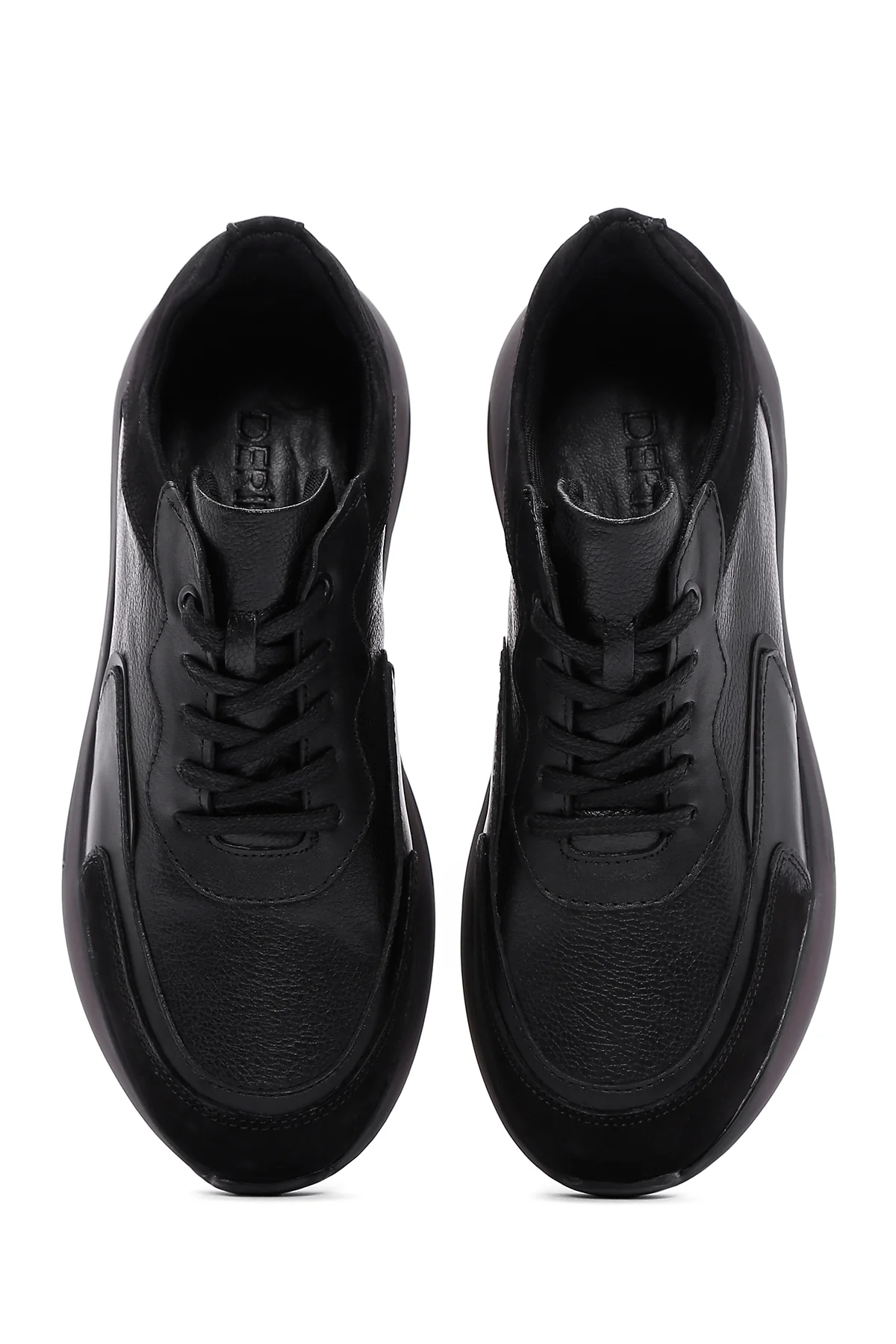 Erkek Siyah Deri Sneaker - Image 6