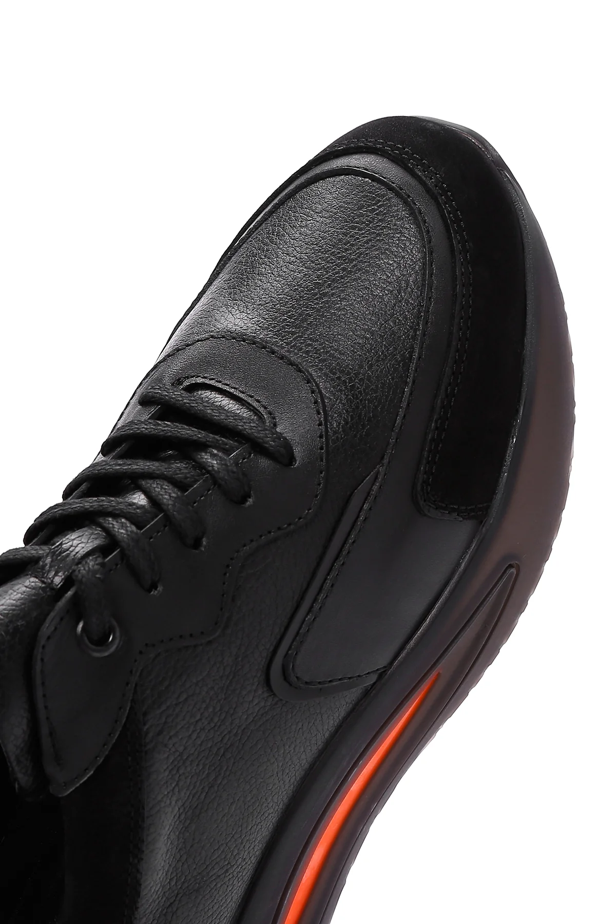 Erkek Siyah Deri Sneaker - Image 9