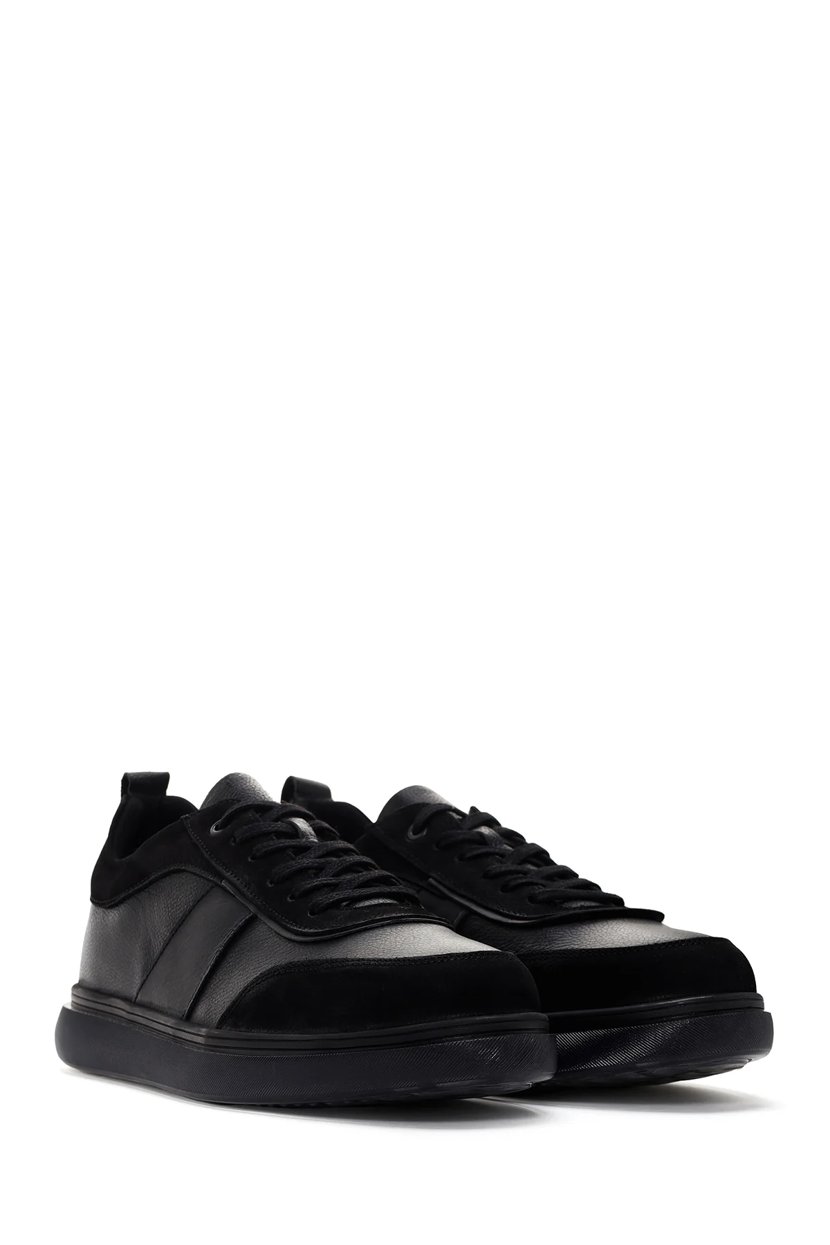 Erkek Siyah Deri Sneaker - Image 3