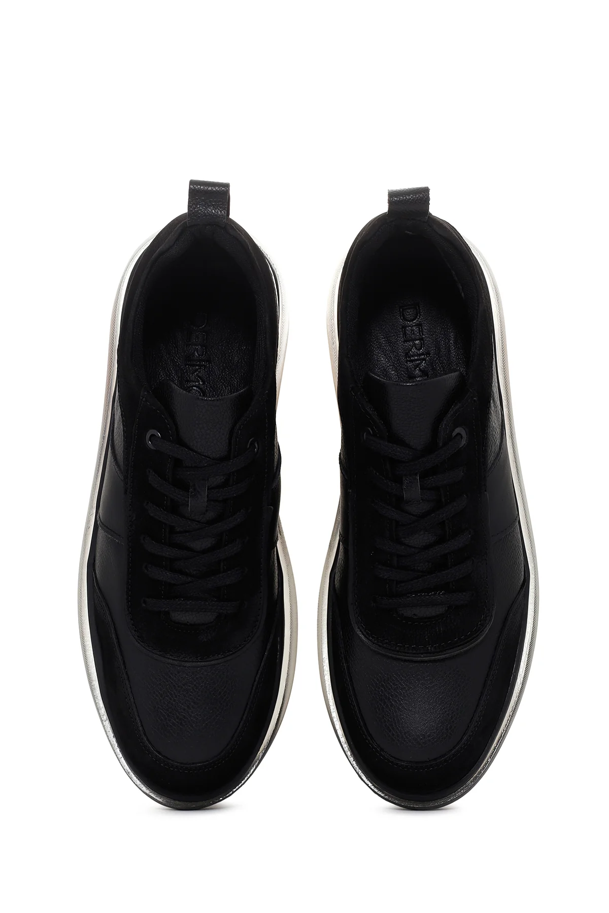 Erkek Siyah Deri Sneaker - Image 6