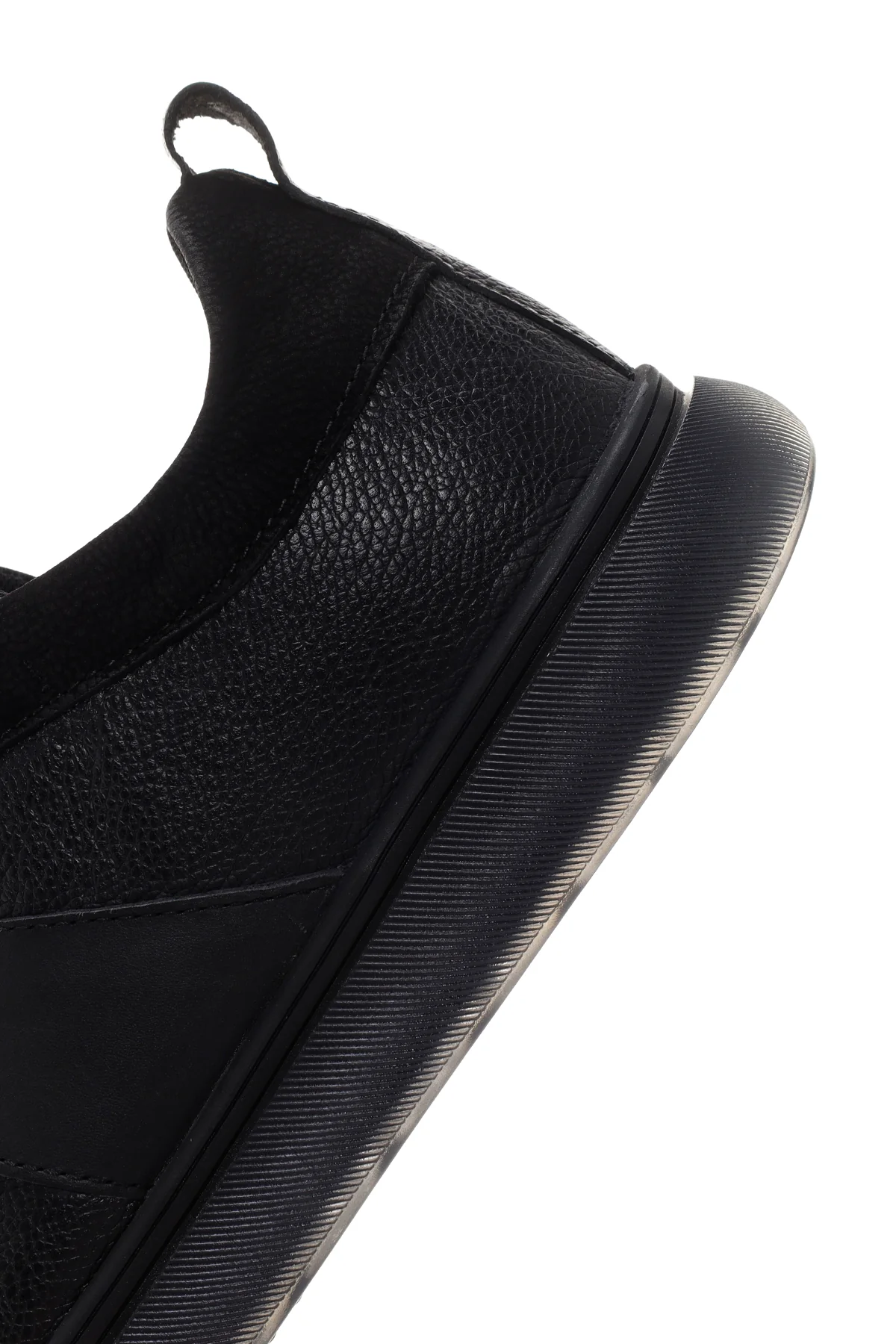 Erkek Siyah Deri Sneaker - Image 7