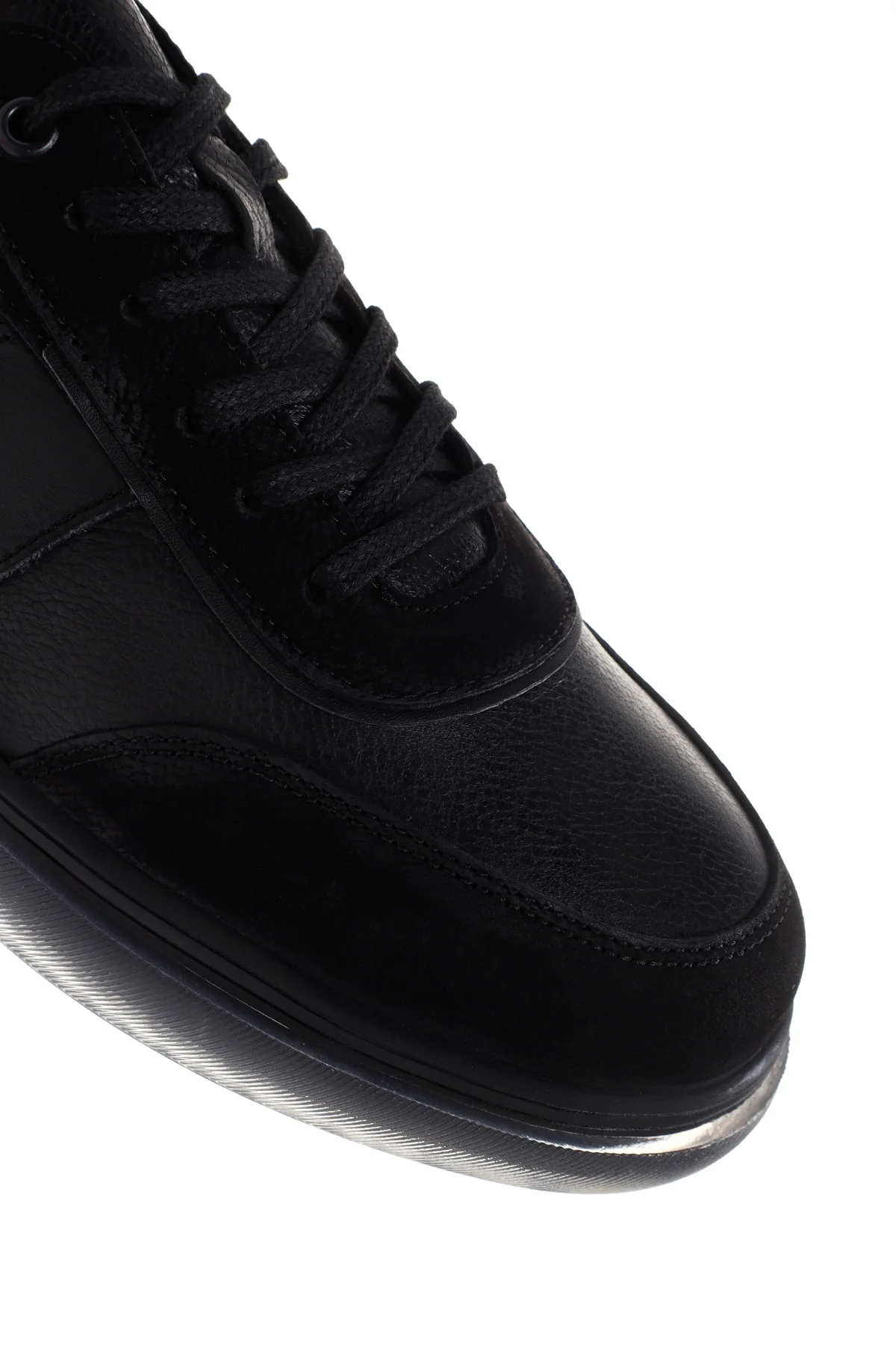 Erkek Siyah Deri Sneaker - Image 8
