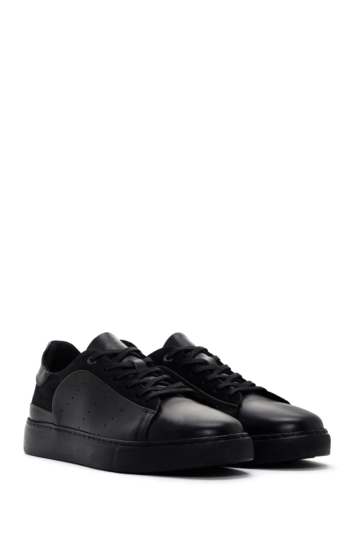 Erkek Siyah Deri Sneaker - Image 3