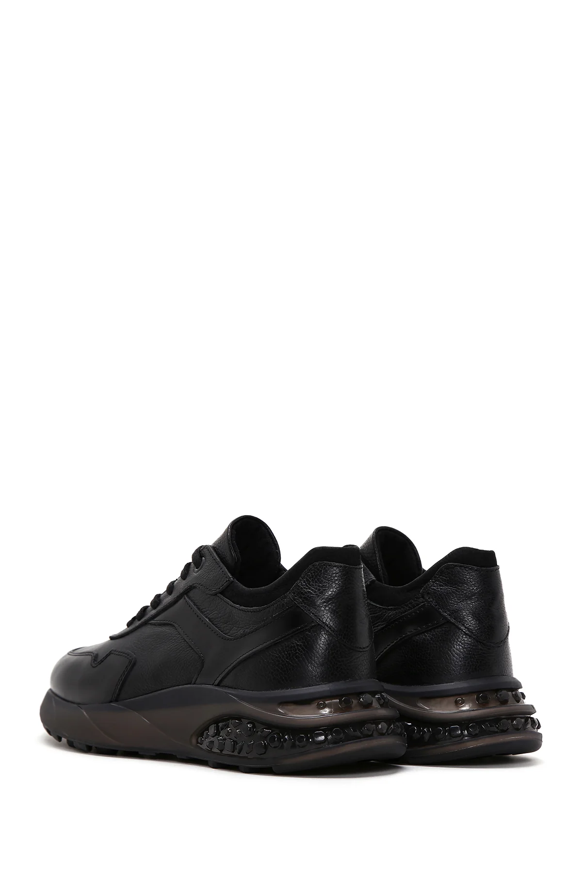 Erkek Siyah Deri Sneaker - Image 3