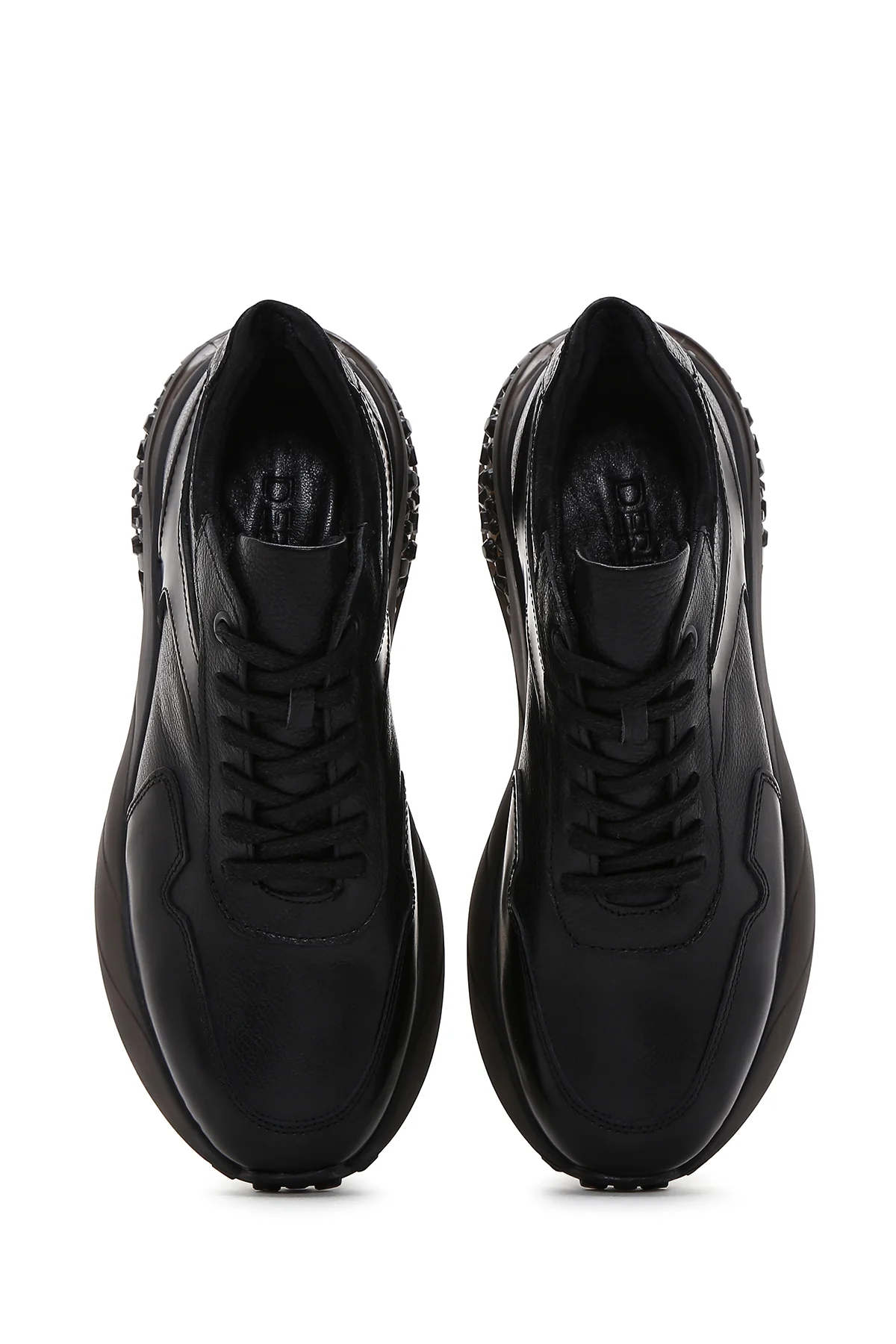 Erkek Siyah Deri Sneaker - Image 4
