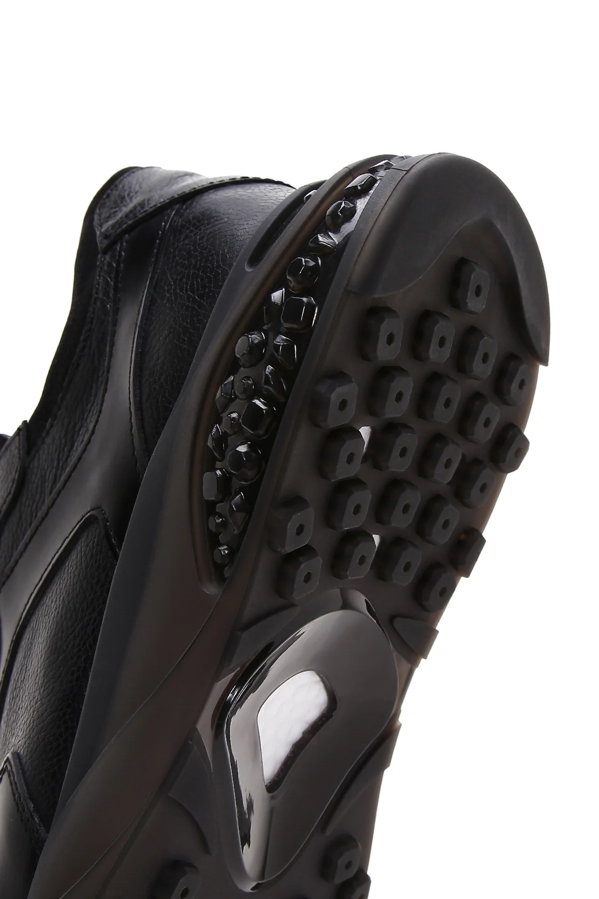 Erkek Siyah Deri Sneaker - Image 6