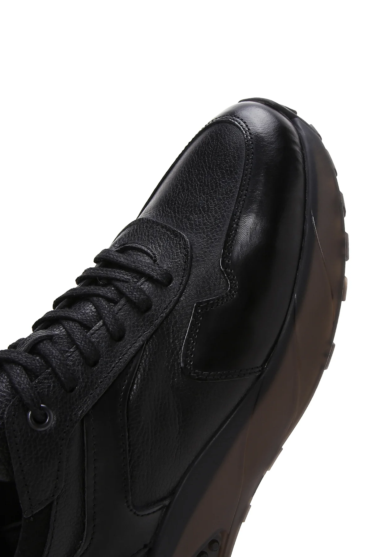 Erkek Siyah Deri Sneaker - Image 8