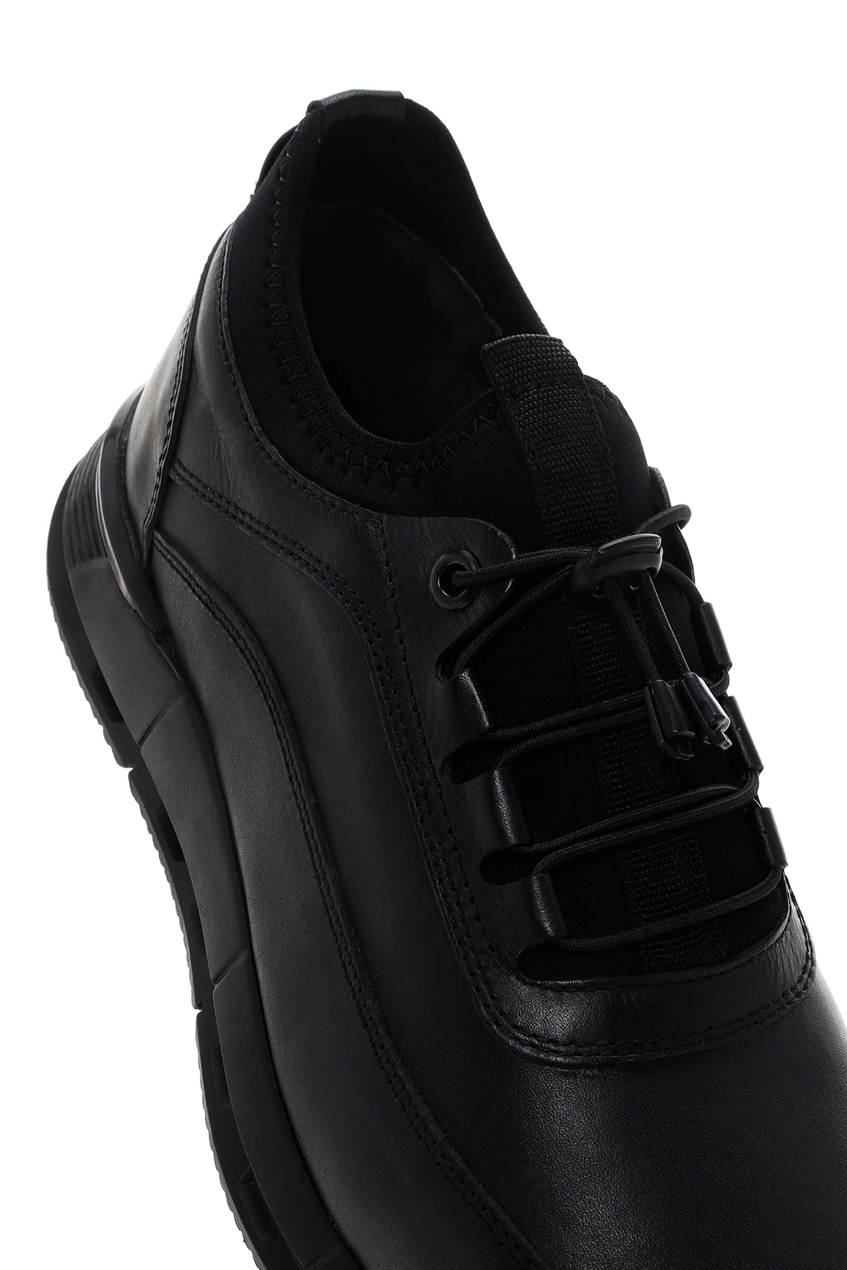 Erkek Siyah Deri Sneaker - Image 10