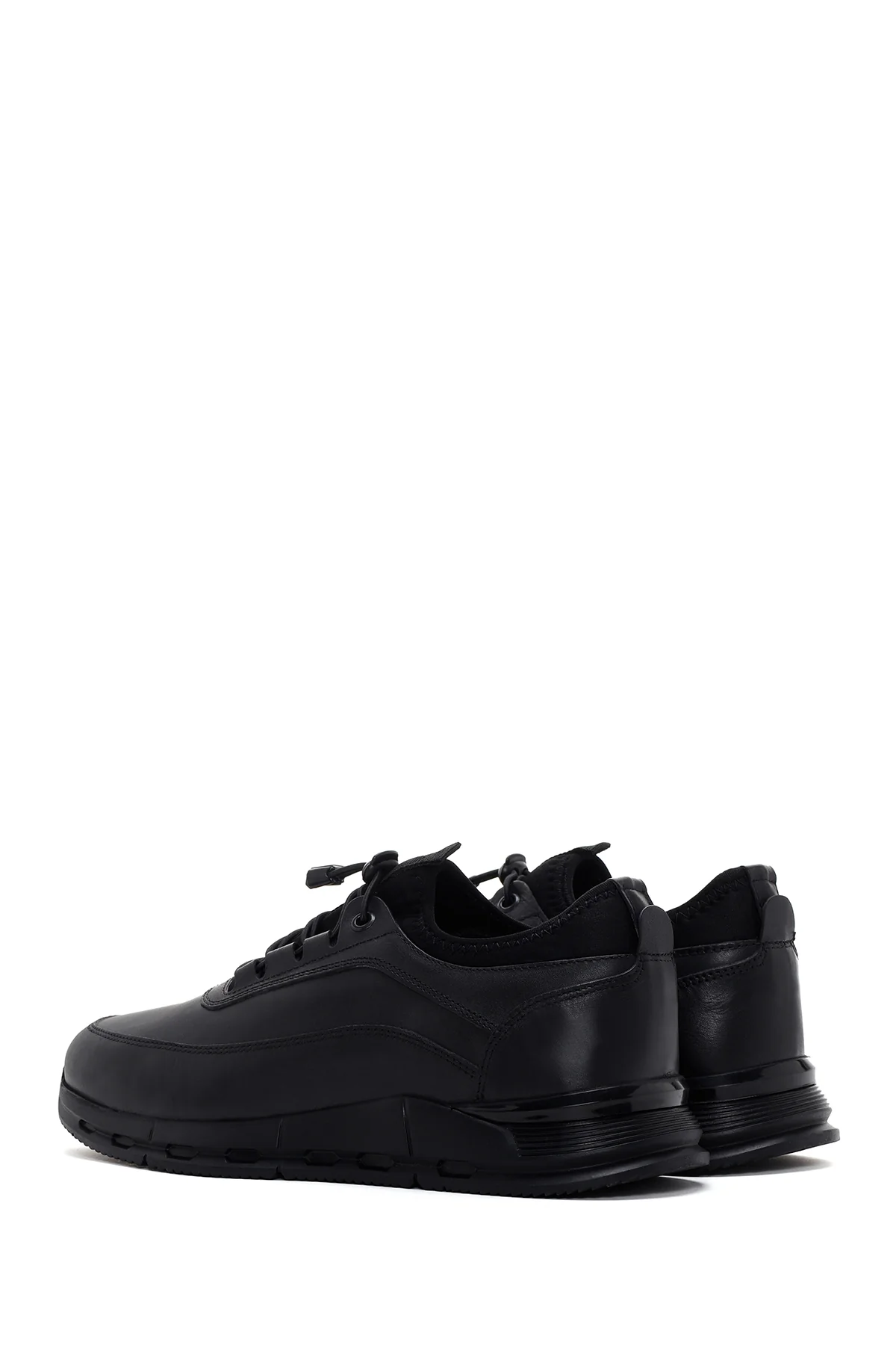 Erkek Siyah Deri Sneaker - Image 5