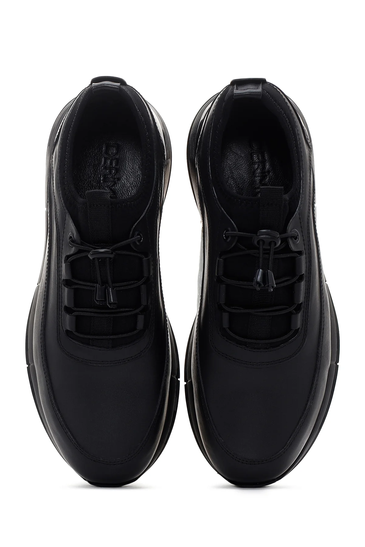 Erkek Siyah Deri Sneaker - Image 6