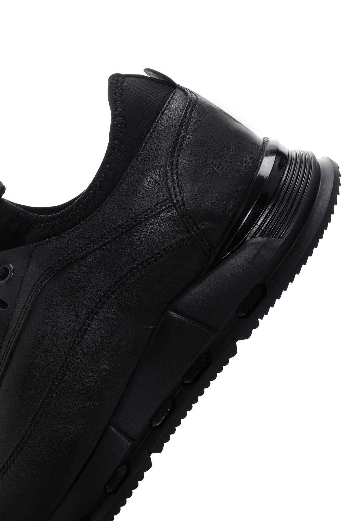 Erkek Siyah Deri Sneaker - Image 7