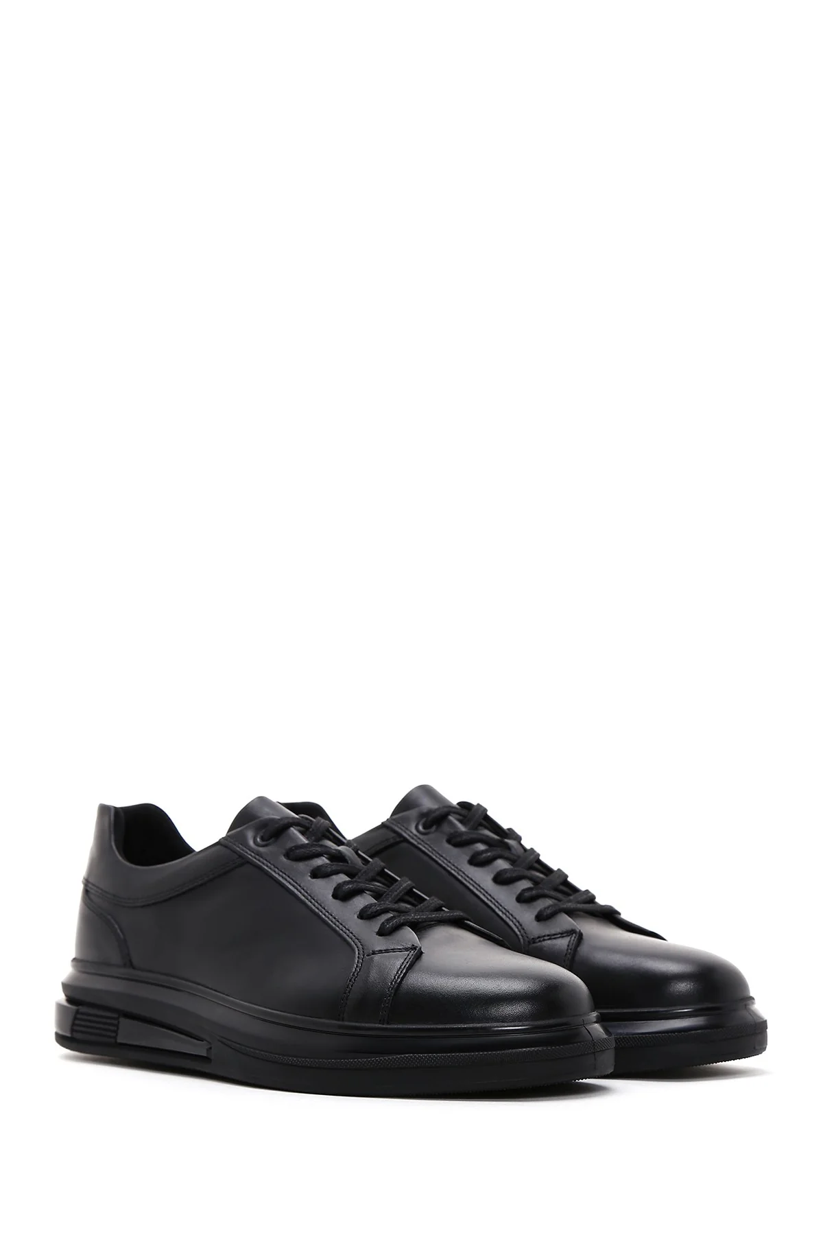 Erkek Siyah Deri Sneaker - Image 3