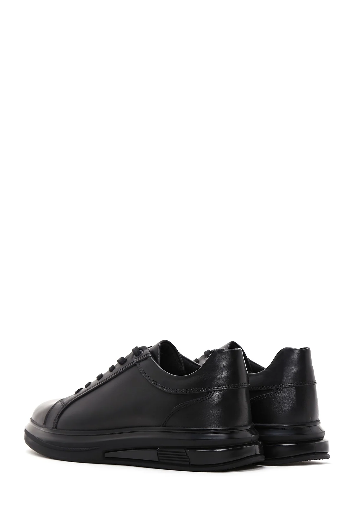 Erkek Siyah Deri Sneaker - Image 5