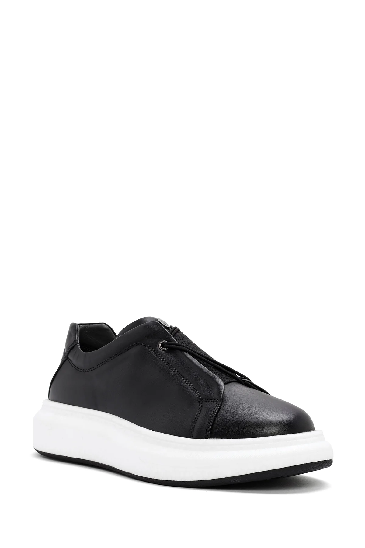 Erkek Siyah Deri Sneaker - Image 6