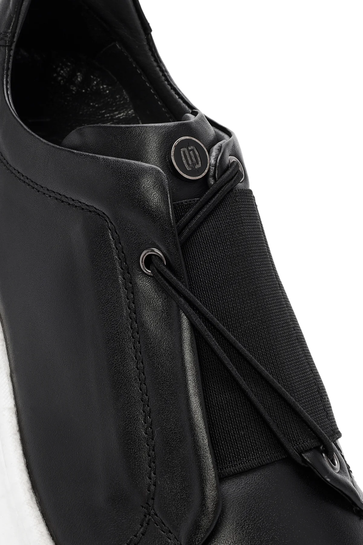Erkek Siyah Deri Sneaker - Image 8