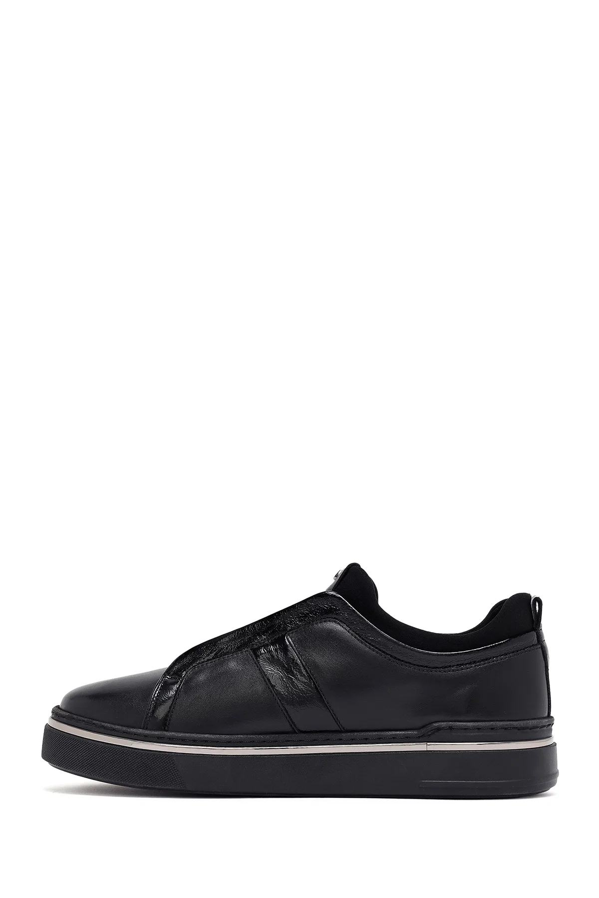 Erkek Siyah Deri Sneaker - Image 2