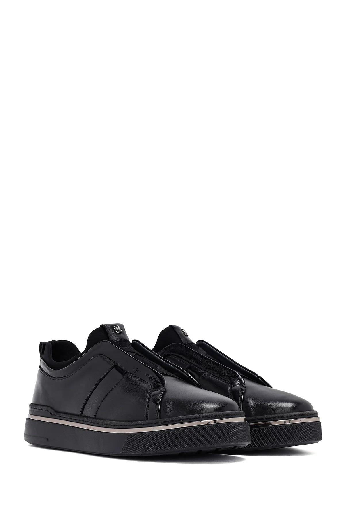 Erkek Siyah Deri Sneaker - Image 3