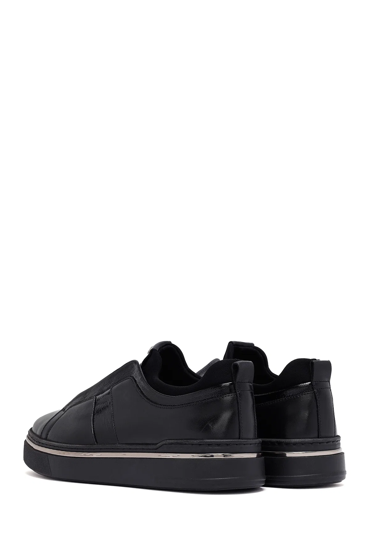Erkek Siyah Deri Sneaker - Image 5